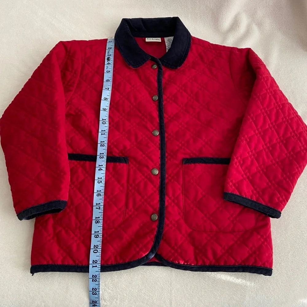 L.L. Bean Red Quilted Jacket || Girls S (8)